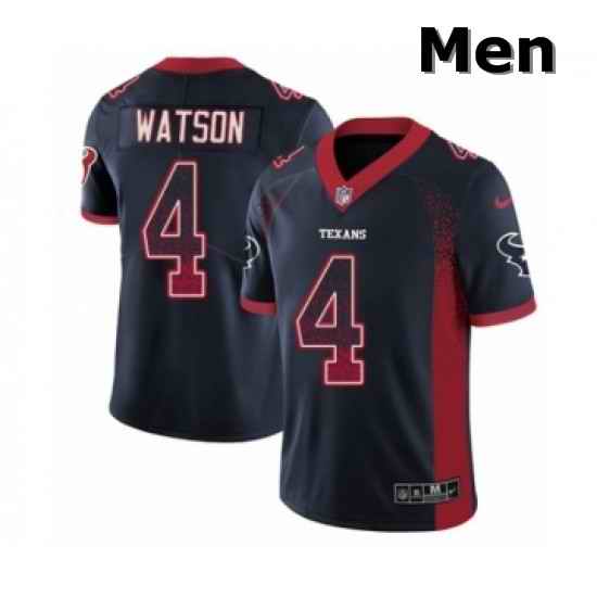 Men Nike Houston Texans 4 Deshaun Watson Limited Navy Blue Rush Drift Fashion NFL Jersey